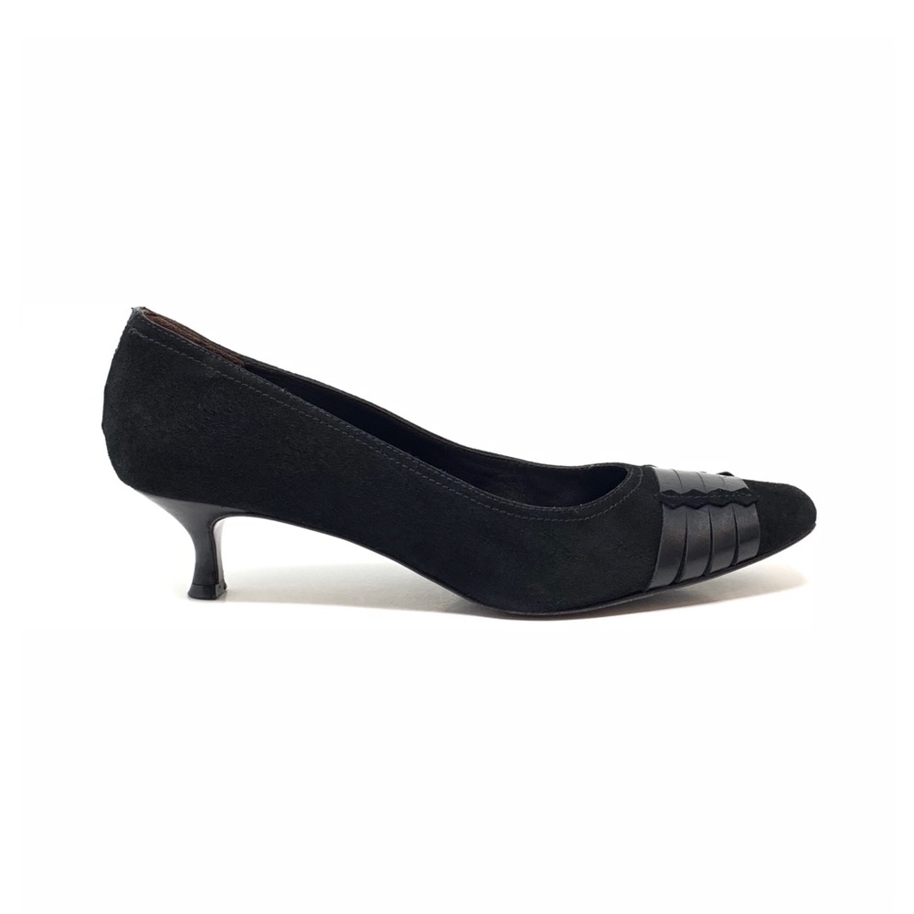 Donald J. Pliner Sanchi Black Suede Kitten Heels